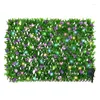 Fleurs décoratives jardin artificiel clôture en expansion durable en PVC souple écran de confidentialité extérieur haie panneaux de feuilles vertes avec lumières LED