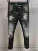 2023 hommes Denim Jeans noir déchiré pantalon mode maigre cassé Style vélo moto Rock Revival Jean