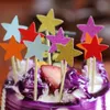 Kek Toppers Glitter Star Paper Cards Banner için Cupcake Sargıcı Pişirme Kupası Doğum Günü Çay Partisi Düğün Dekorasyonu Bebek Duş250b