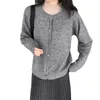 Raccoon Hair Women's 2023 Spring and Autumn New Round Neck Short Sticke Cardigan Loose tröja Ytterkläder