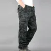 Pantalons pour hommes 2023 décontracté Cargo pantalons de survêtement Camouflage élasticité Harem ample droite Multi sac extérieur coton travail