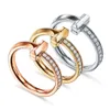 TIFF 100% argent 11T Type Couple zircon cubique Version étroite unisexe Simple Couple anneau marque de luxe bijoux Whole275y