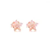 Stud Earrings Beaded Starfish Rose Gold Jewelry For Woman Make Up Fashion Female Party Wholesale