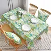 Table Cloth Small Fresh Leaves Pattern Dinning Table Decoration Dustproof Table Mat Waterproof Tablecloth Picnic Blanket R230727