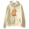 Kvinnors hoodies tröjor roliga capybara tryck hoodie kvinnor män kawaii tecknad topps tröja för flickor unisex mode harajuku grafiska huvtröjor 230727