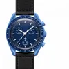 NUEVO Color Biocerámico Planeta Moon Mistón para hombres Funciones completas cronógrafo Mercury Mission 42 mm Nylon Luxury Watch de edición limitada Master Watch