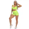 Aktiva uppsättningar Yoga Set Fitness Women 2st Suits Workout Sleeveless Tracksuit Gym Sports Bra Crop Top High midje Shorts Training Sportswear
