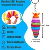 Mini arc-en-ciel limace Fidget porte-clés créatif chenille décompression porte-clés pour adultes enfants sac à dos pendentif cadeau d'anniversaire