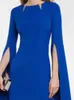 Royal Blue Crepe party Wear Coord set with Hand embroidery Work on neck