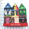 Fridge Magnets Belgium Ghent Landmark Building fridge magnets Tourism souvenir Painted Magnetic Refrigerator Stickers Collection Decoration 230727