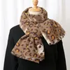 Scarves Fashion Leopard Scarf For Women 2023 Autumn Winter Korean Version Sweet Imitation Cashmere Thickened Warm Shawl