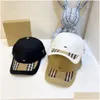 Anchos sombreros de ala de ala diseñadores de moda gorra de béisbol hombre y mujer gran cornisa dorada verano sunshade tingua de pato cubo ve dhrgj