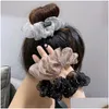 Hair Pins Mesh Wave Nod Flower Large Intestine Ring High Grade Feeling Temperament Ball Head Ornament Net Red Star Drop Delivery Pro Dhsbh