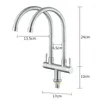 Kitchen Faucets Single Cold Water Faucet Steam Deck Mixer Tap Nozzle 360 Degree Rotate Spout Sink Double Outlet