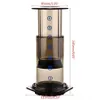 2020 NYTT NYTT FILTER GLASS ESSPESSO KAFFE MAKER PORTABLE CAFE FRANSK PRESS CAFECOFFEE POT FÖR AEROPRESS MASKIN C1030294I