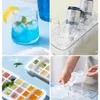 Ice Cream Tools Press Type Silicone Square Mold 2 Layer Cube Trays Lid Box Creative Tool Maker Kitchen Accessories 230726