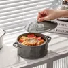 Tigelas Utensílios de Mesa Simples Tigela de Cerâmica Sopa Grande Com Tampa Forno de Microondas Panelas de Assar Panelas Conjunto de Talheres de Macarrão