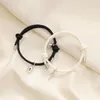 Charm Pulseiras QiLuxy 2 pçs Ímãs Atraem Um ao Outro Chave de Bloqueio Casal Para Homem Mulheres Jóias da Sorte Amantes Presentes