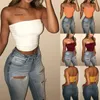 Women's Tanks Sexy Tank Top Women Strapless Off Shoulder Tube Shortened Female Cami White Black Cropped Vest Backless 2023 Summer Clothes