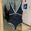 Letter Logo Swimwear Womens Bikini V Neck Swimsuit Ladies One Piece Swimsuits Summer Beach Wear Bathing Suit Two Colors