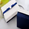 Simple SevenFestival BlueWhite Jewelry Box Crocodile Pattern Ring Box Pendant Display Brinco Packing with Bowknot Big299P