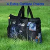 Bolsos de noche Bolsa de malla transparente de alta capacidad para mujer Preservación del calor de doble capa Bolsas de playa grandes para picnic Bolsas de hombro Tote 230727