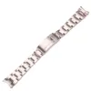 Uhrenarmbänder 20 mm 316L-Edelstahl-Uhrenarmbänder Armband Silber gebürstetes Metall gebogenes Ende Ersatzglied Faltschließe Strap230a