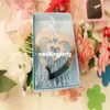 Wedding favors gifts silver stainless steel declining double cutout heart bookmark with White tassel283Z