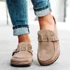 Nya sandaler Fashion Women Casual Solid Color Shoes Light Round Toe Half Slippers Comfort One Pedal Outdoor Sports Flat 230417