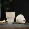 Cups Saucers Ceramic Handmade Petal Shape Master Cup Porcelain Simple Office Small Tea Creative Household Water Mug Drinkware