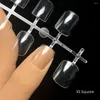 Kunstnagels 120 stks Extra Korte Vierkante Ronde Clear Fake Soft Volledige Cover Nail Tips Voor Kleine Bed Extension Gelly 12 Size