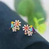 Stud Earrings Trendy Cute Animal Birds For Women Girls Lovely Shiny Crystal Colour Flower Fashion Jewelry Wholesale