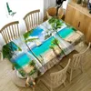 Table Cloth Beautiful Manor Flower Rectangular Tablecloths for Table Wedding Decoration Seascape Printing Dining Table Cover Table R230727