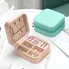 Jewelry Boxes Portable Zipper Pu Leather Travel Storage Box Rings Earrings Necklace Organizer Gift Display Case Accessories Holder D Ot2G5