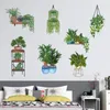 Fleurs décoratives plante verte sticker mural amovible 3D Art autocollants peler et coller affiche pour cuisine ferme chambre salon