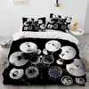 Bedding sets 3D Drum Kit Music Instruments Comforter Bedding Set Duvet Cover Bed Set Quilt Cover Pillowcase King Queen Size Bedding Set Gift 230726
