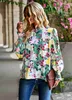Damen-Blusen-Hemden, unabhängig entwickelt, 2023 Herbst- und Winter-Damen-Blumen-Temperament-Top, vielseitiges Hemd T230727