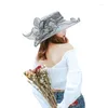 Brede Rand Hoeden Vintage Bloem Decoratie Cap Tea Party Roaring 20s Hoofddeksels Voor Vrouwen
