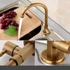 Keuken Kranen Messing Kraan Brons Antieke Afwerking Enkele Handgreep Hoge Kwaliteit Retro Alleen Koud Water 360 Swivel Basin Sink Tap