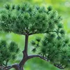 Decorative Flowers Garden Artificial Bonsai Tree Living Room Potted Pine Chinese Style Fake Plant DIY Table Decoration Yard Home Office With