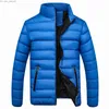 Męskie Parkas moda Mężczyźni UltraLight Long Rleeve Stand Zagroba Zimowe ciepłe Slim Fit Grube bąbelkowe płaszcz Casual Kurtka nr 35 Z230727