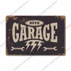 Dekorativa föremål Figurer Pappa Garage Metal Tin Signs Affisch Vintage Route 66 Car Tinplate Retro Plack Tire Shop Wall Art Decor 20x30cm 230727