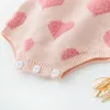 Presentuppsättningar Baby Girl Clothes Knit Clothing Set Heart Bodysuit Sweaters 2 PCS Suit Soft Born 230726