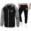 Sweats à capuche pour hommes 2023 Survêtements Veste à glissière d'hiver Jogging Pantalon 2 pièces Ensemble Homme Casual Hooded Sportswear Ensembles Automne Gymnases Survêtements