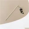 Hair Pins Hollow Valley Lily Of The Cool Chinese Vintage Metal Beaded Tassel Pan Hairpin Advanced Design Drop Delivery Products Acces Dh7R8