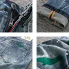 Männer Jeans Street Fashion Männer Retro Blau Elastische Slim Ripped Stretch Hose Gemalt Designer Hip Hop Denim Hosen Hombre