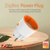 Smart Power Plugs Lonsonho Tuya Zigbee Plug Smart EU Socket 16A Power Metter Smart Life Home Automation compatible Alexa Assistant HKD230727