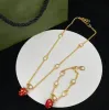 Chaîne bracelets designer pour femme bracelets pour femme bracelet en or collier femme collier designer Red Strawberry Bracelet fraise collier bijoux