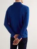 Loro Klavier Designer-Shirt Männer Polos Langarmed Slim Fit Virgin Woll Polo Shirts Marine Blue Mode und Winter Tops