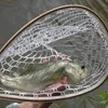 Fishing Accessories Fly Fishing Landing Net Portable Lightweight Rubber Net With Wooden Handle Fly Fishing Gear Accessories 230726